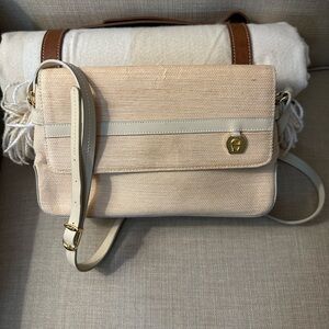 Etienne Aigner Cream and Tan Crossbody Bag